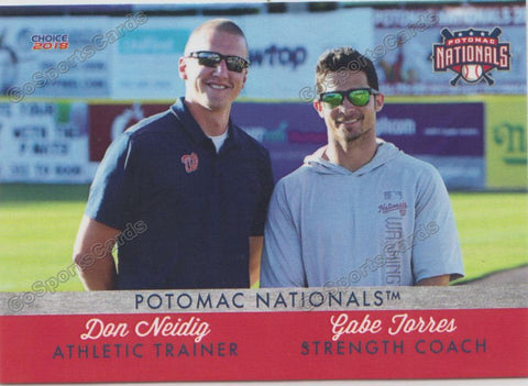 2018 Potomac Nationals Don Neidig Gabe Torres