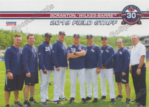 2019 Scranton Wilkes Barre RailRiders Jay Bell Tommy Phelps Phil Plantier