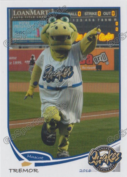 2016 Rancho Cucamonga Quakes Tremor Mascot