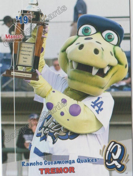 2019 Rancho Cucamonga Quakes Tremor Mascot