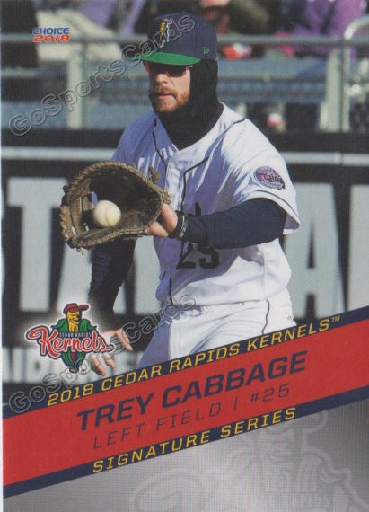 2018 Cedar Rapids Kernels Trey Cabbage