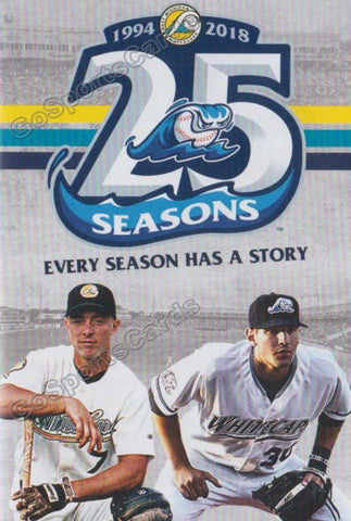 2018 West Michigan Whitecaps Pocket Schedule (25 Seasons - Nick Castellanos)