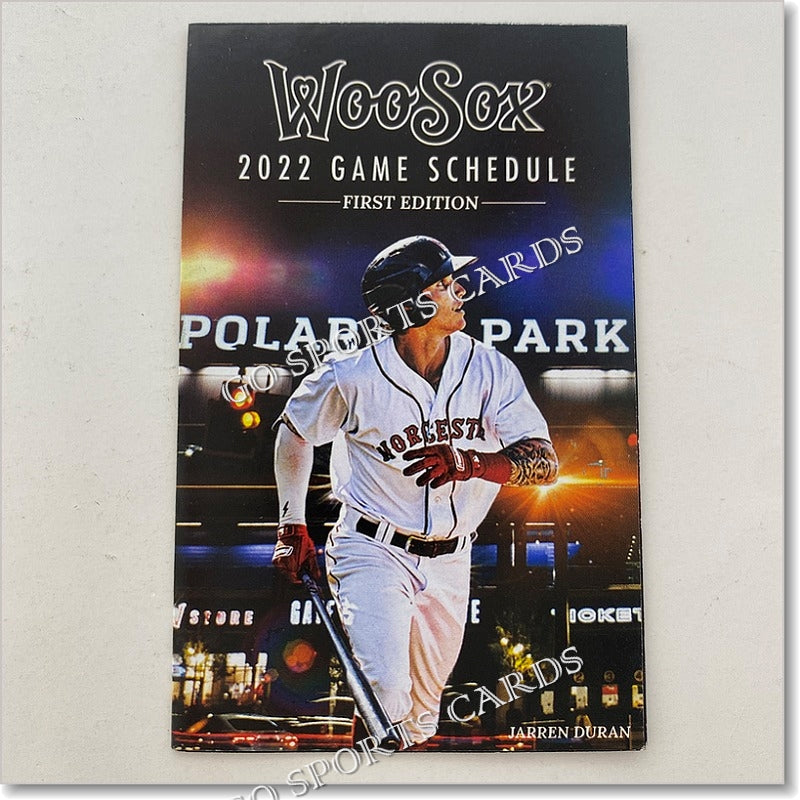 2022 Worcester WooSox Red Sox Pocket Schedule (Jarren Duran) – Go