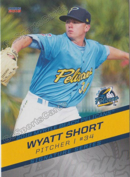 2018 Myrtle Beach Pelicans Wyatt Short